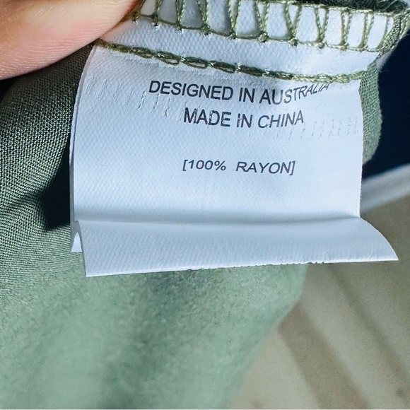 Petal and Pup Barker Mini Dress Olive Belted V-Neck XL NWT - Picture 12 of 13